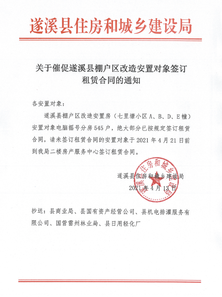 关于催促极速飞艇
棚户区改造安置对象签订租赁合同的通知.png