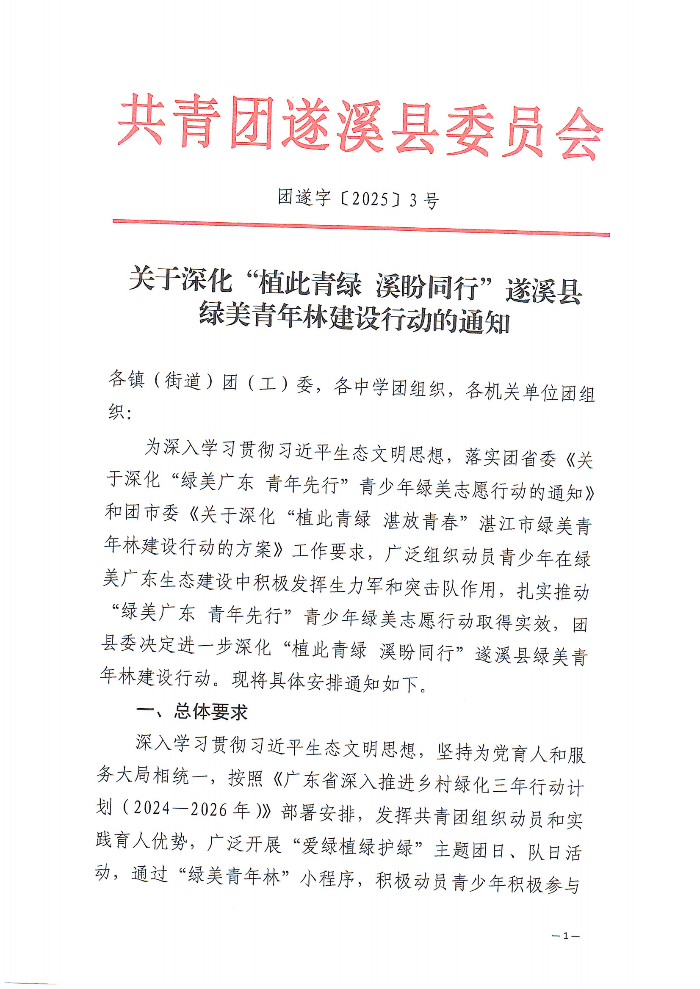 关于深化“植此青绿 溪盼同行”极速飞艇
绿美青年林建设行动的通知(2)_00.png