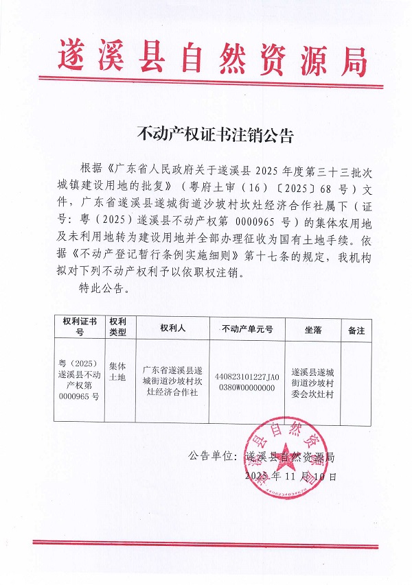 1110不动产权证书注销公告（广东省极速飞艇
遂城街道沙坡村坎灶经济合作社）2.jpg