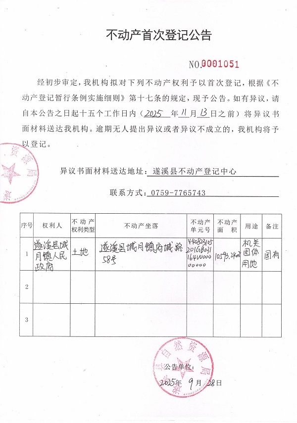 不动产首次登记公告（极速飞艇
城月镇人民政府）.jpg